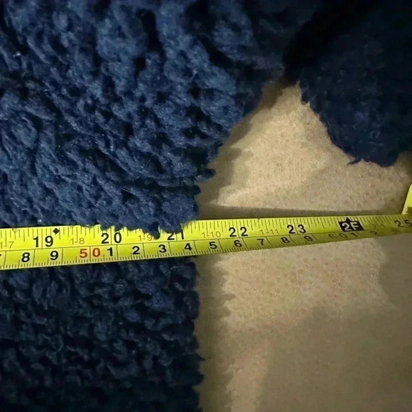 Iro Faux Shearling Piacie Jacket Oversized Navy Snap Front Heavy Pockets Size 34 - Picture 11 of 12